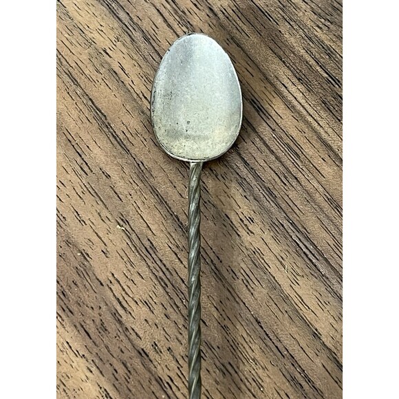 Handmade Snuff / Baby Spoon With Amazon Jade Accent Stone Handle Vintage Boho - Picture 3 of 9